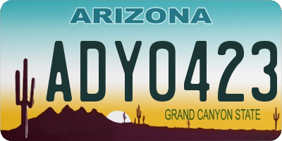 AZ license plate ADY0423
