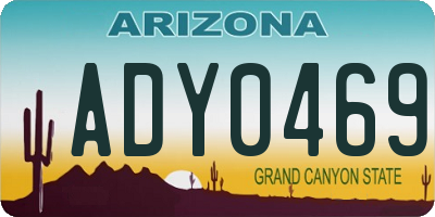 AZ license plate ADY0469