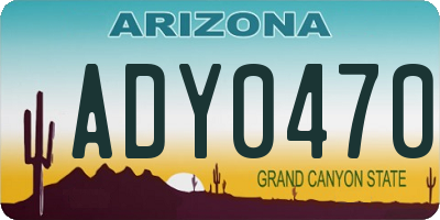 AZ license plate ADY0470