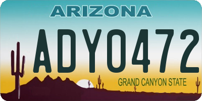 AZ license plate ADY0472