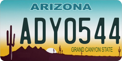AZ license plate ADY0544