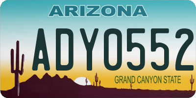 AZ license plate ADY0552