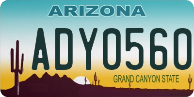 AZ license plate ADY0560