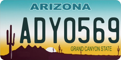 AZ license plate ADY0569