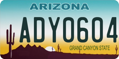 AZ license plate ADY0604
