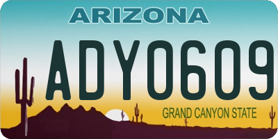 AZ license plate ADY0609