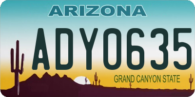 AZ license plate ADY0635