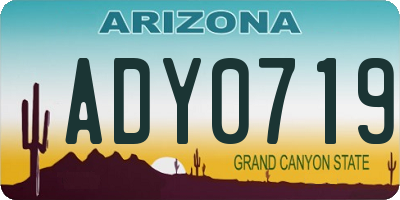 AZ license plate ADY0719