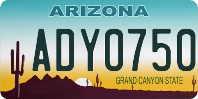 AZ license plate ADY0750