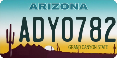 AZ license plate ADY0782