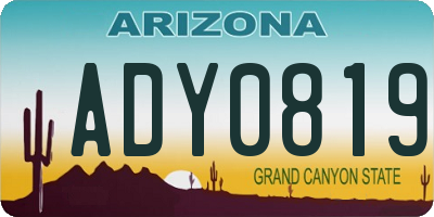 AZ license plate ADY0819