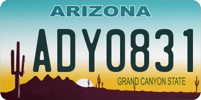 AZ license plate ADY0831