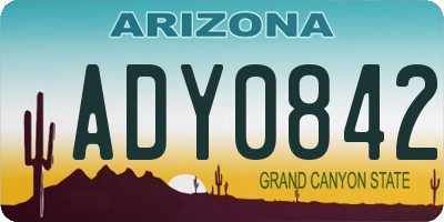 AZ license plate ADY0842