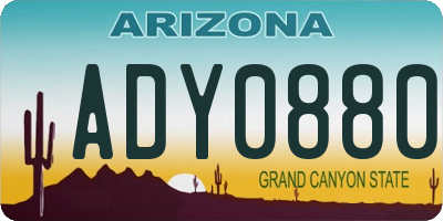 AZ license plate ADY0880