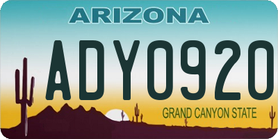 AZ license plate ADY0920