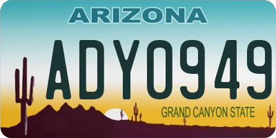 AZ license plate ADY0949