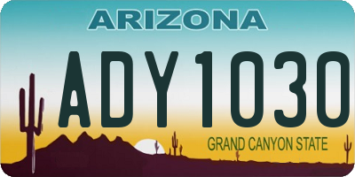 AZ license plate ADY1030