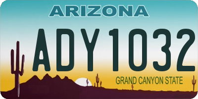 AZ license plate ADY1032