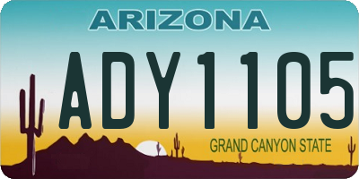 AZ license plate ADY1105