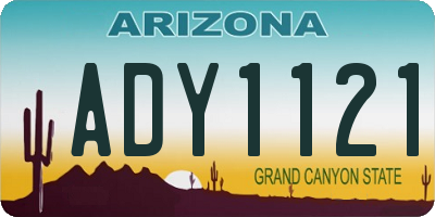 AZ license plate ADY1121