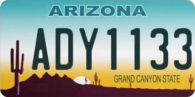 AZ license plate ADY1133