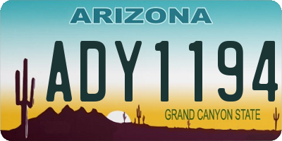AZ license plate ADY1194