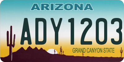 AZ license plate ADY1203