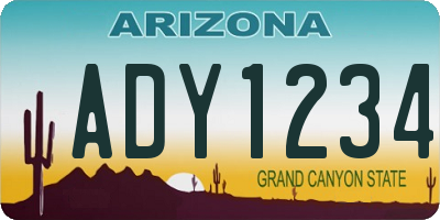 AZ license plate ADY1234