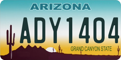 AZ license plate ADY1404