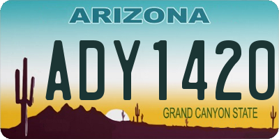 AZ license plate ADY1420