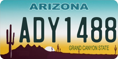 AZ license plate ADY1488