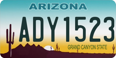 AZ license plate ADY1523