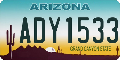 AZ license plate ADY1533
