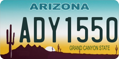 AZ license plate ADY1550
