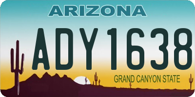 AZ license plate ADY1638