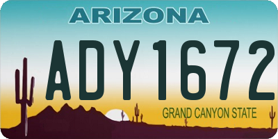 AZ license plate ADY1672
