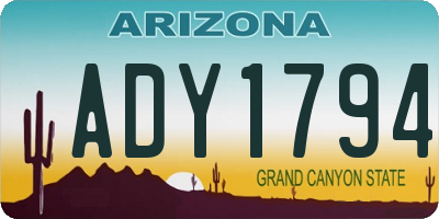 AZ license plate ADY1794