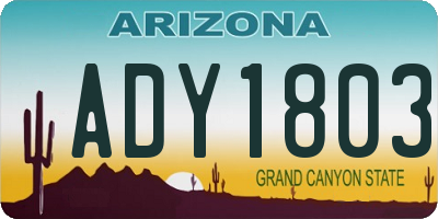 AZ license plate ADY1803