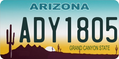 AZ license plate ADY1805