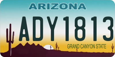 AZ license plate ADY1813