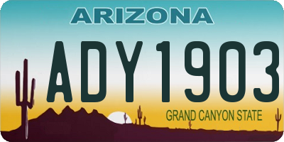 AZ license plate ADY1903