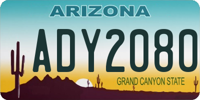 AZ license plate ADY2080