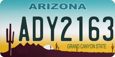 AZ license plate ADY2163