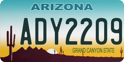 AZ license plate ADY2209