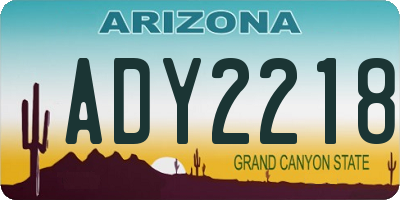 AZ license plate ADY2218