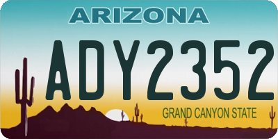 AZ license plate ADY2352