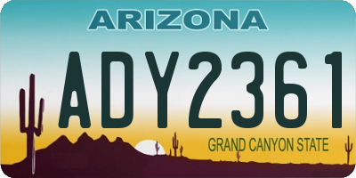 AZ license plate ADY2361