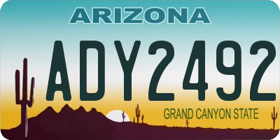 AZ license plate ADY2492