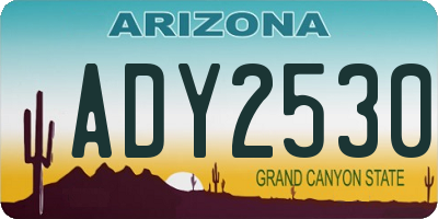 AZ license plate ADY2530