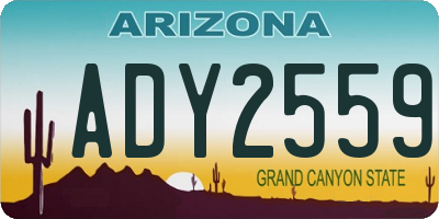 AZ license plate ADY2559
